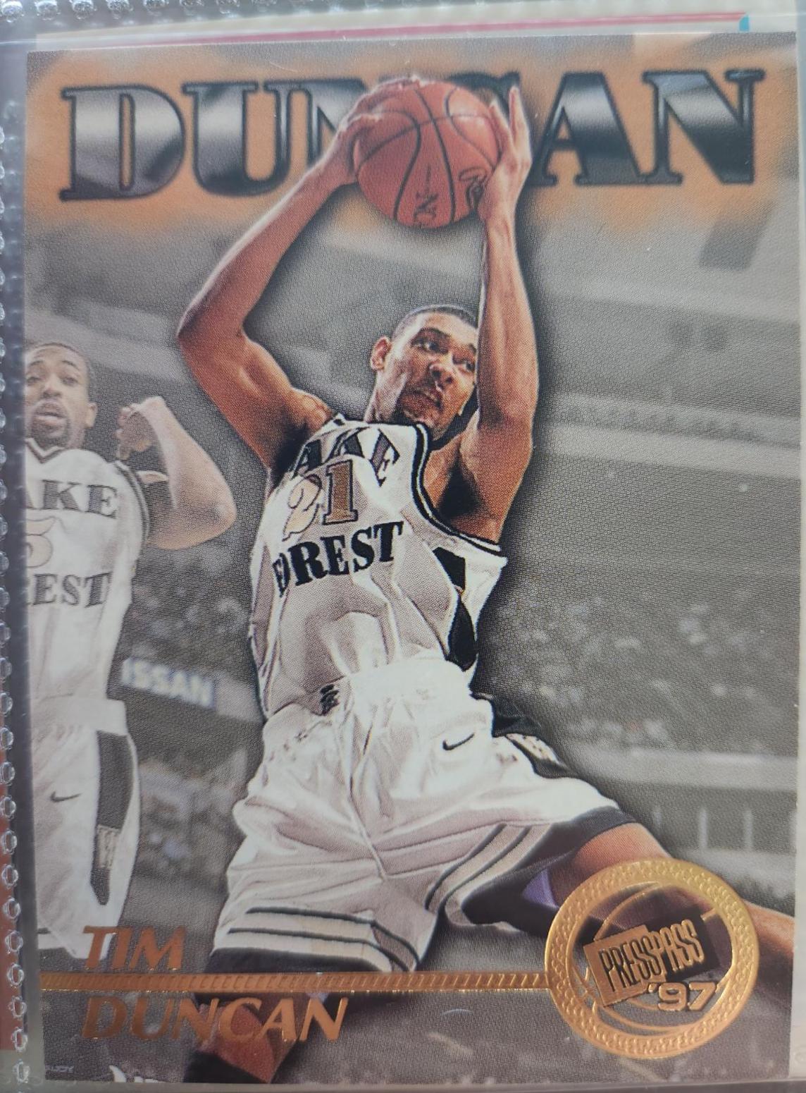 Tim Duncan #45 Basketball Cards 1997 Press Pass Duncan Draft Set