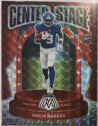 Malik Nabers #3 Football Cards 2024 Panini Mosaic Center Stage