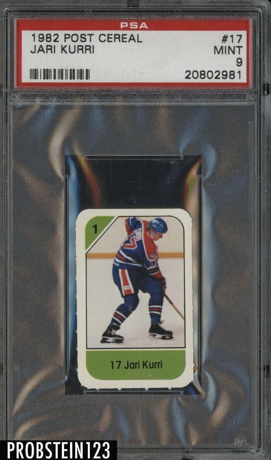 Jari Kurri Hockey Cards 1982 Post Cereal