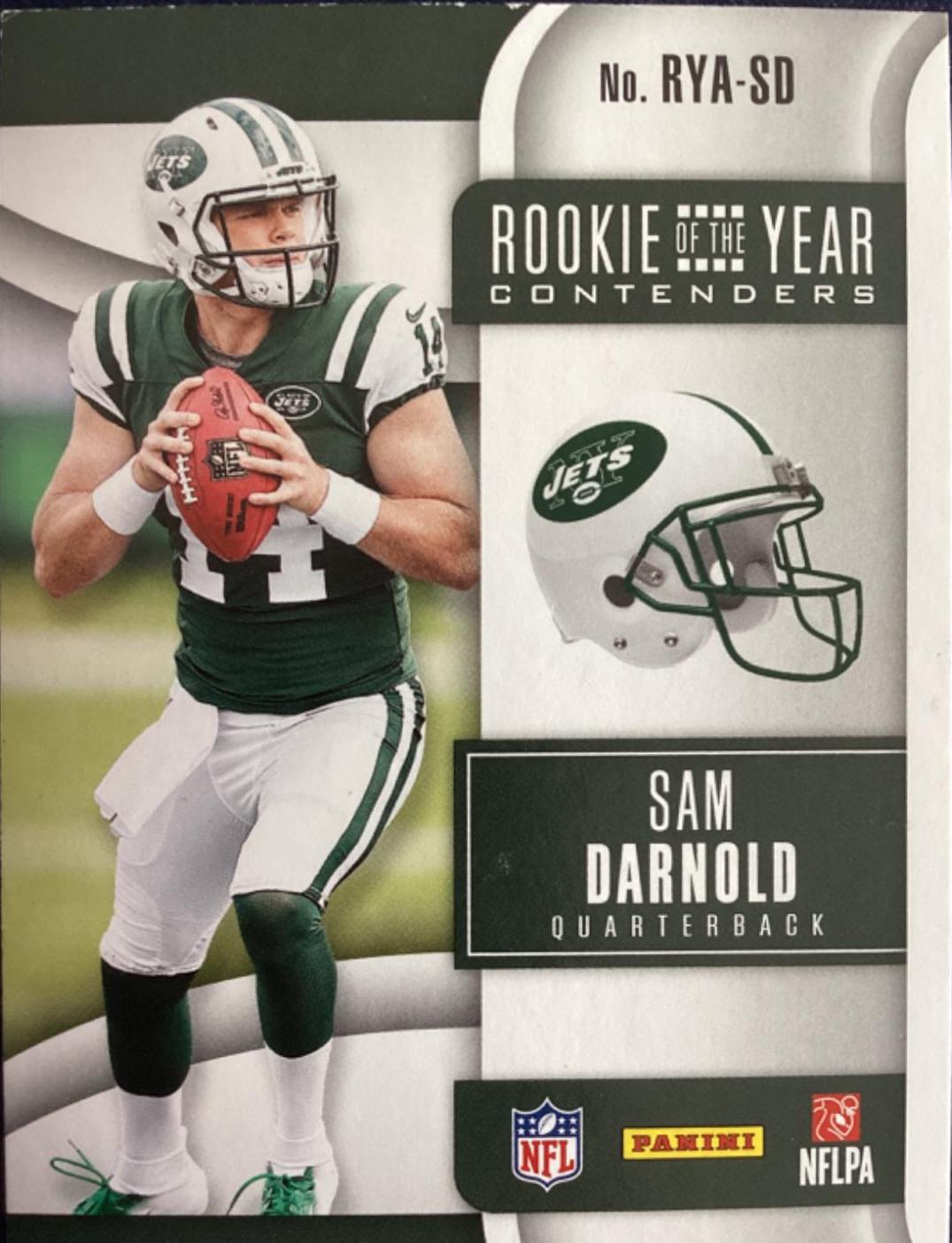 Sam Darnold #RYA-SD Football Cards 2018 Panini Contenders Rookie of the Year