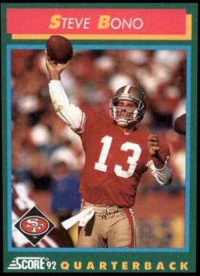 Steve Bono #313 1992 Panini Score Football