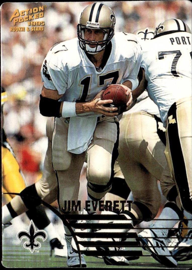 Jim Everett #16 Football Cards 1995 Action Packed Rookie & Stars