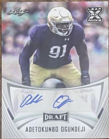 Adetokunbo Ogundeji #BA-AO1 Football Cards 2021 Leaf Draft Autograph