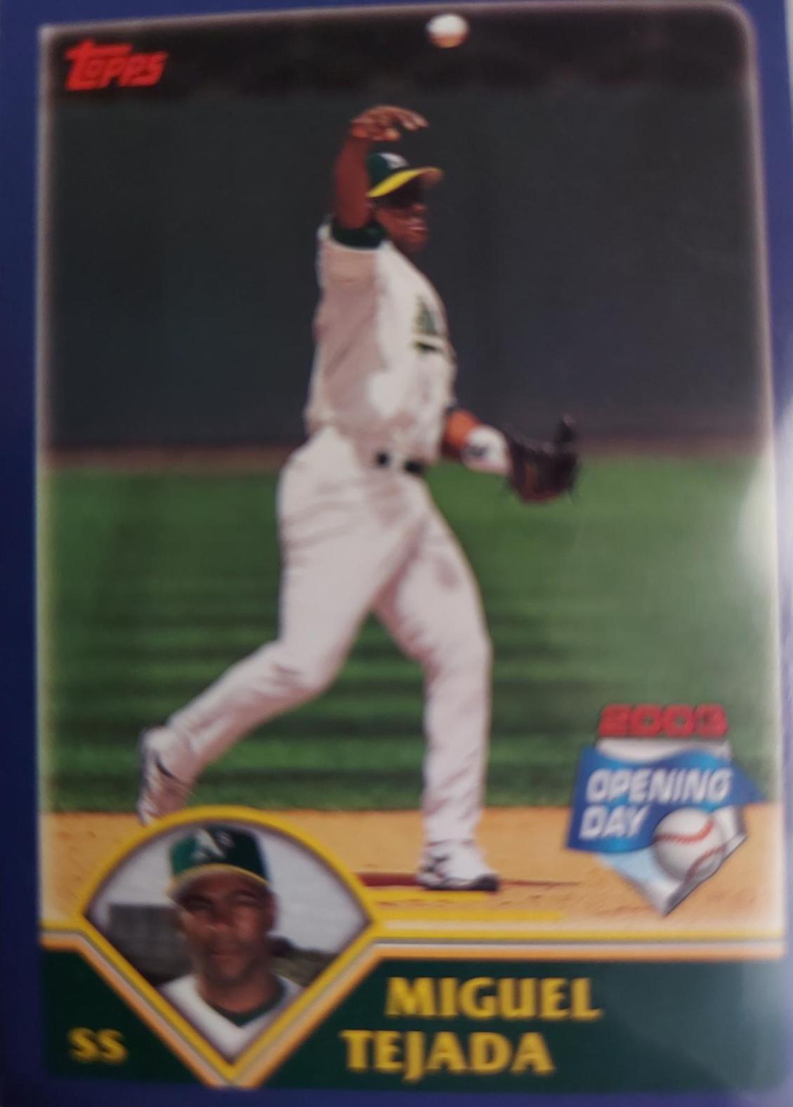 Miguel Tejada Baseball Cards 2003 Topps Opening Day Scratchoff
