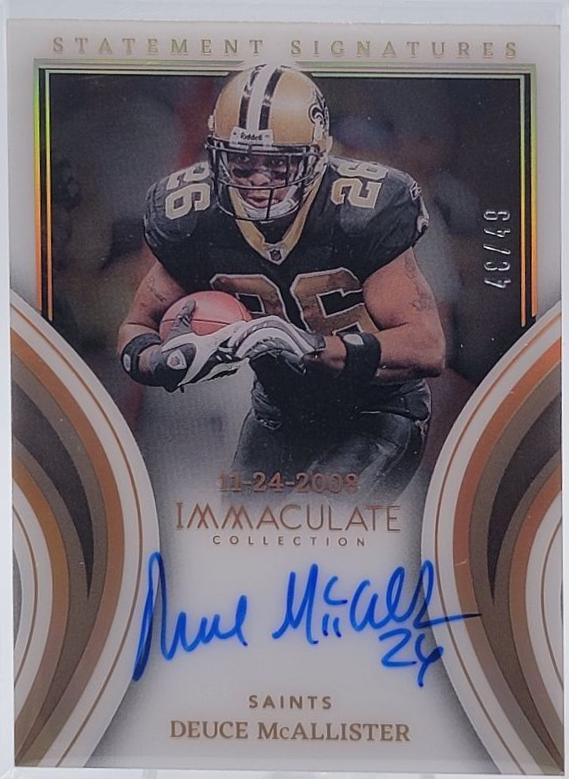 Deuce McAllister #11 2023 Panini Immaculate Statement Signature Football