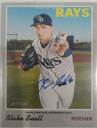 Blake Snell #BS Baseball Cards 2019 Topps Heritage Real One Autographs