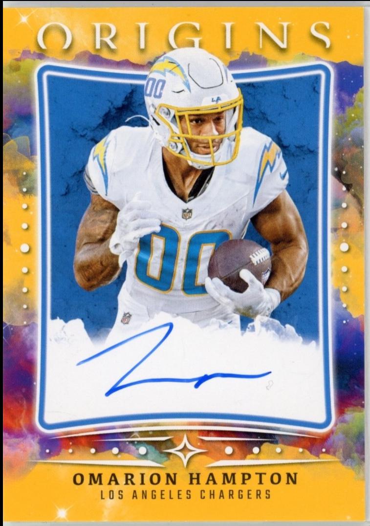 Omarion Hampton #8 2025 Panini Origins Rookie Booklet Patch Auto Football