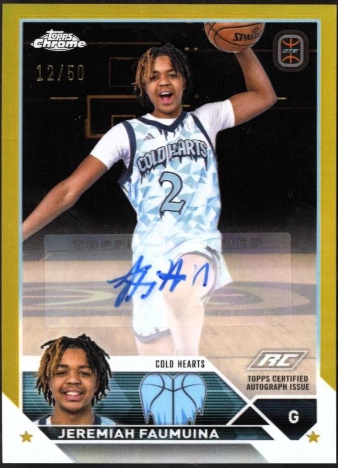 Jeremiah Faumuina #A-JF Basketball Cards 2023 Topps Chrome Overtime Elite Autograph