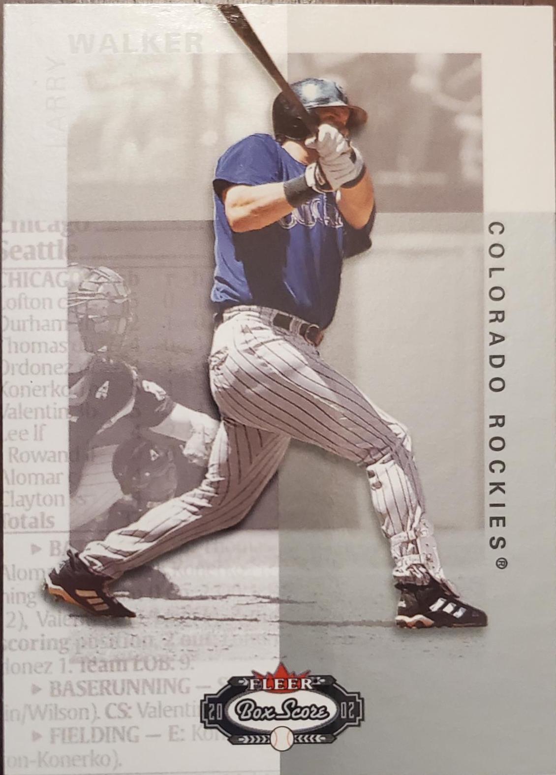 Larry Walker #9 Baseball Cards 2002 Fleer Box Score