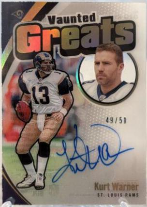 Kurt Warner #GRG-KWA Football Cards 2023 Panini Donruss Vaunted Greats Autographs