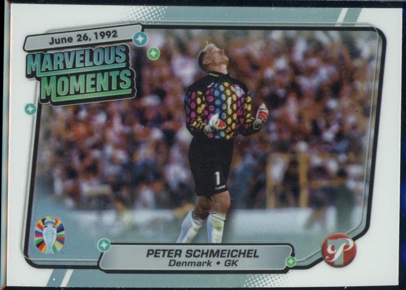 Peter Schmeichel #MM-PS Soccer Cards 2023 Topps Pristine Road to Euro 2024 Marvelous Moments