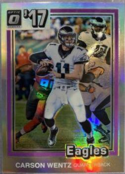 Carson Wentz #5 Football Cards 2017 Panini Donruss Optic 1981 Tribute