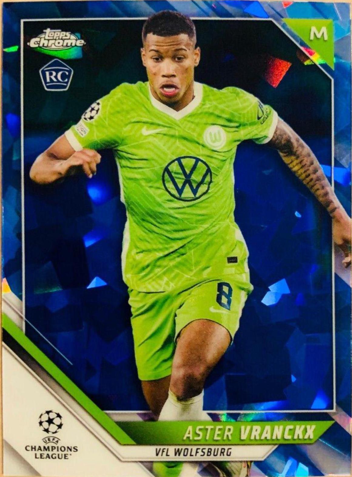 Aster Vranckx #192 Soccer Cards 2021 Topps Chrome Sapphire UEFA Champions League