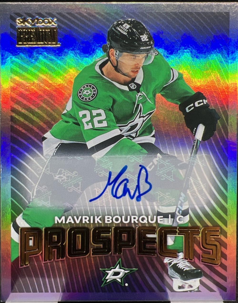 Mavrik Bourque #PP-19 Hockey Cards 2024 SkyBox Metal Universe Premium Prospects Autograph