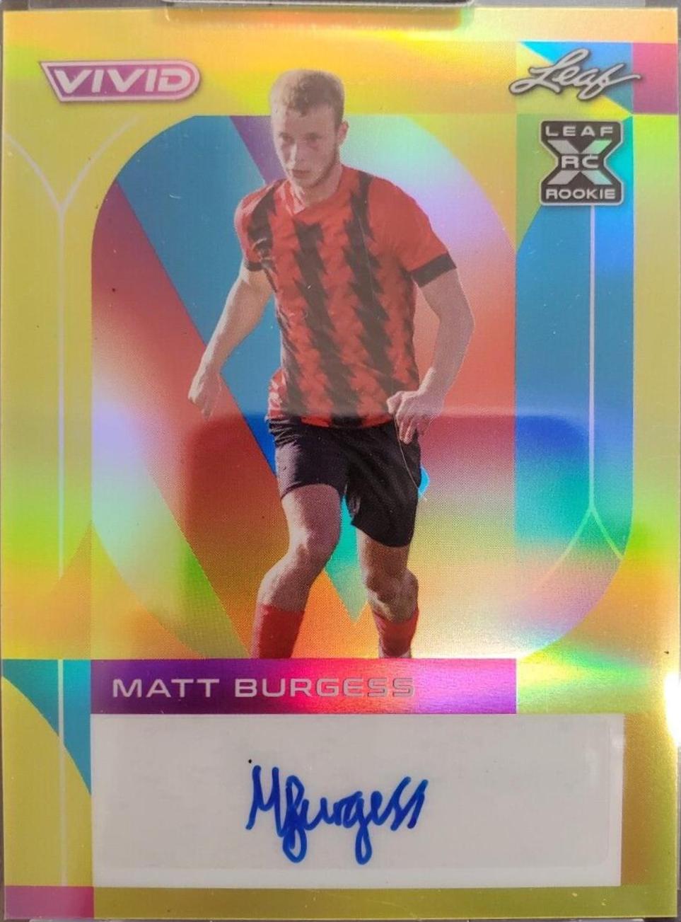 Matt Burgess #BA-MB1 2022 Leaf Vivid Autographs Soccer