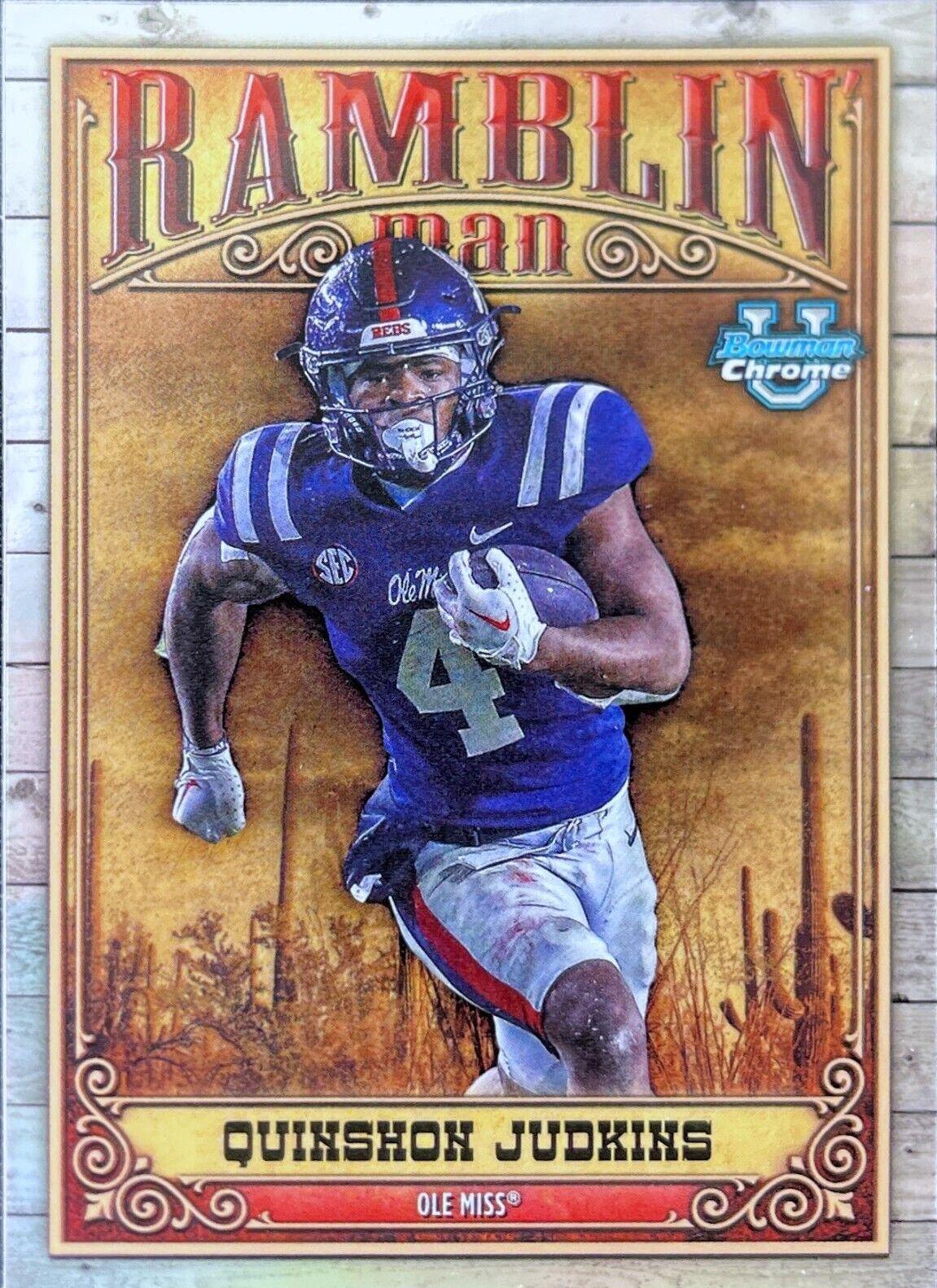 Quinshon Judkins #RM-10 Football Cards 2023 Bowman Chrome University Ramblin' Man