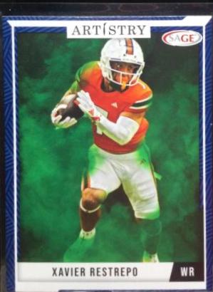 Xavier Restrepo #2 Football Cards 2024 Sage Artistry