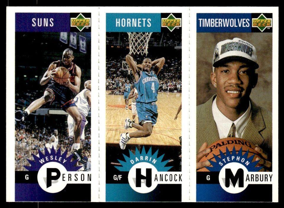 Marbury, Hancock, Person Basketball Cards 1996 Collector's Choice Mini