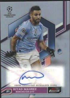 Riyad Mahrez #A-RM 2022 Topps Finest UEFA Club Competitions Autographs