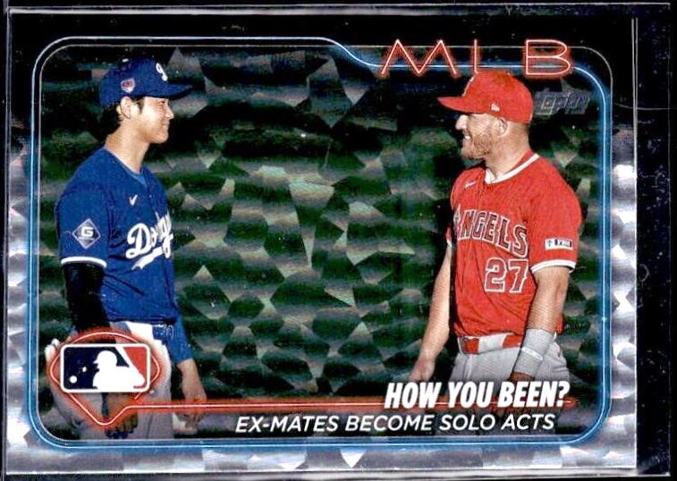 Shohei Ohtani & Mike Trout [Silver Crackle Foilboard] #US76