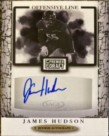 James Hudson #BA-JH4 2021 Leaf Draft Autograph Football