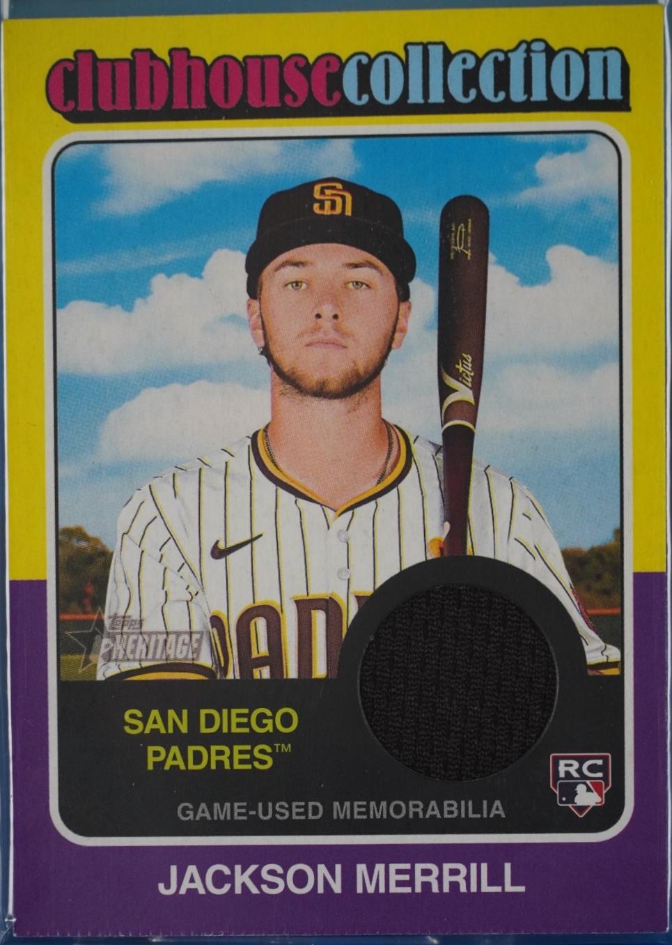 Jackson Merrill #CCR-JME 2024 Topps Heritage Baseball Clubhouse Collection Relic