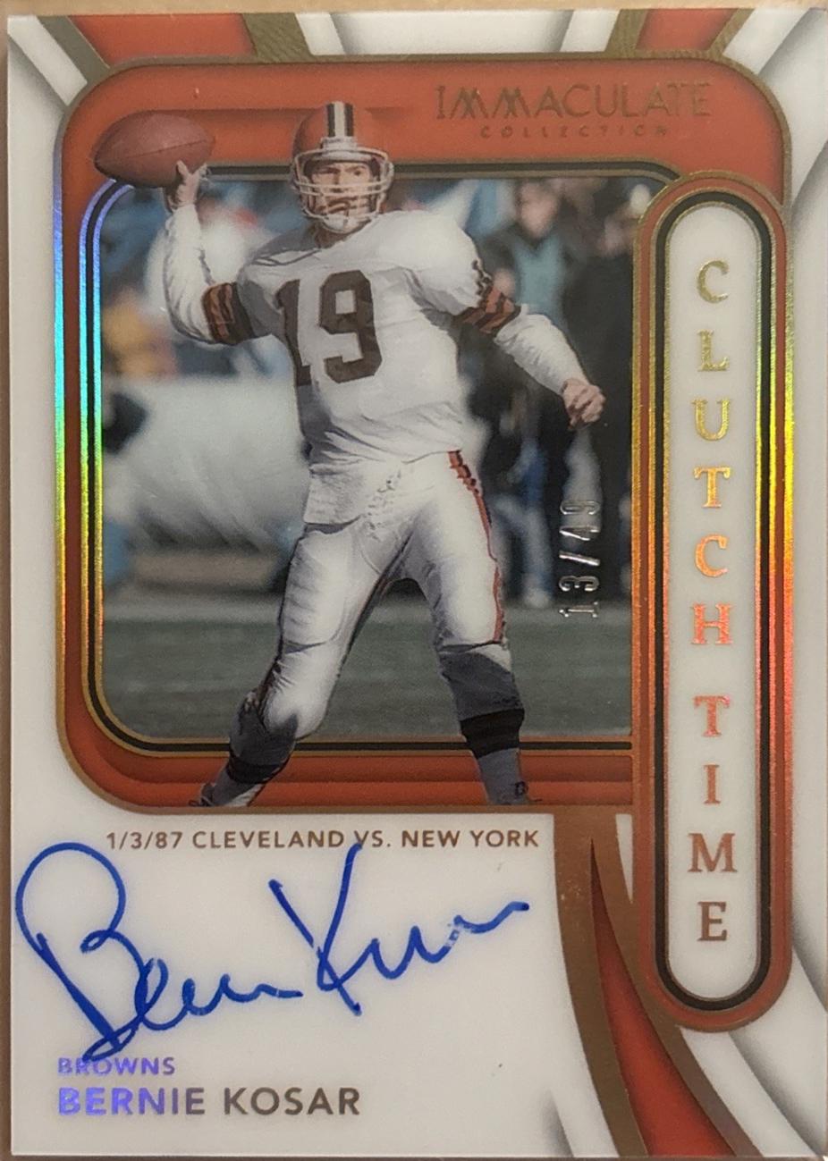 Bernie Kosar #7 2024 Panini Immaculate Clutch Time Signature Football
