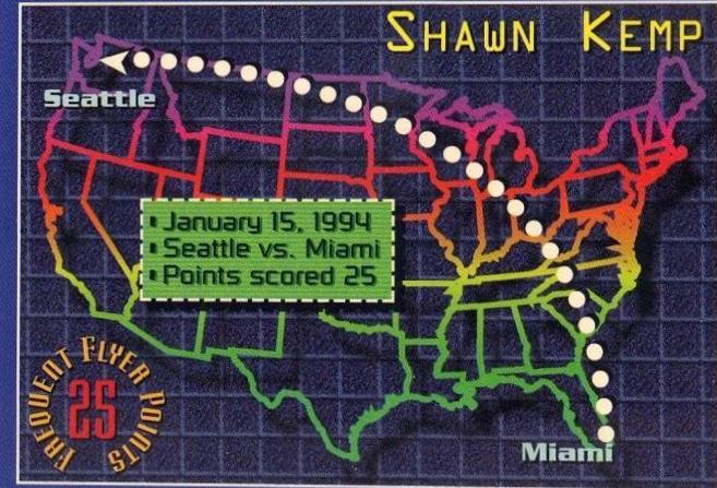 Shawn Kemp #5 1993-94 Stadium Club Basketball Frequent Flyer Points