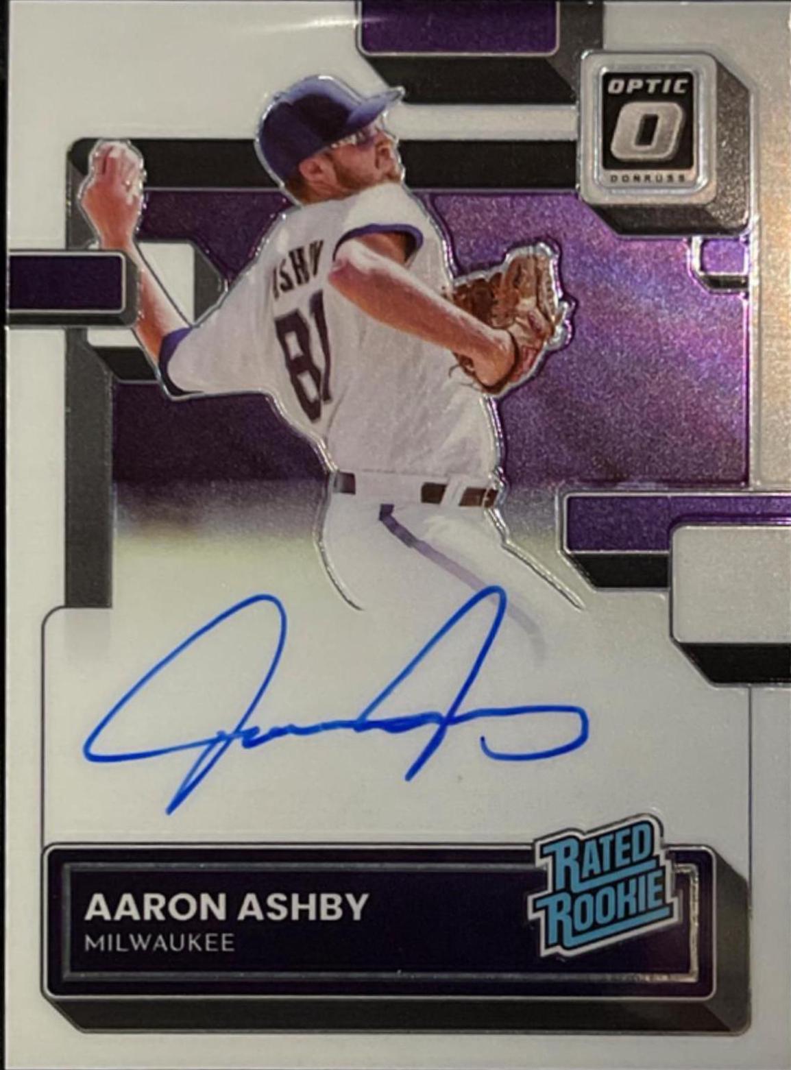 Aaron Ashby #RRS-AA Baseball Cards 2022 Panini Donruss Optic Rated Rookie Signatures