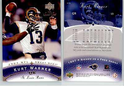 Kurt Warner #13 Football Cards 2003 Upper Deck Sweet Spot