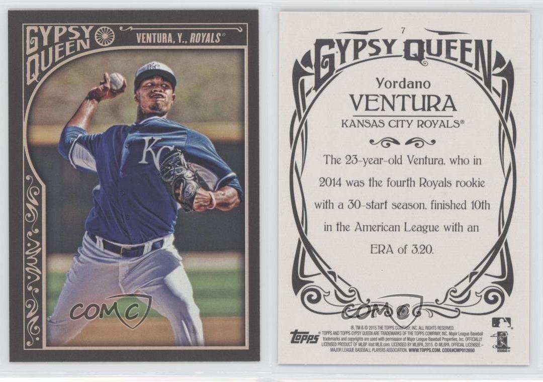Yordano Ventura #7 Baseball Cards 2015 Topps Gypsy Queen