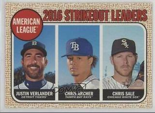 2016 A.L. Strikeout Leaders: Justin Verlander / Chris Archer / Chris Sale