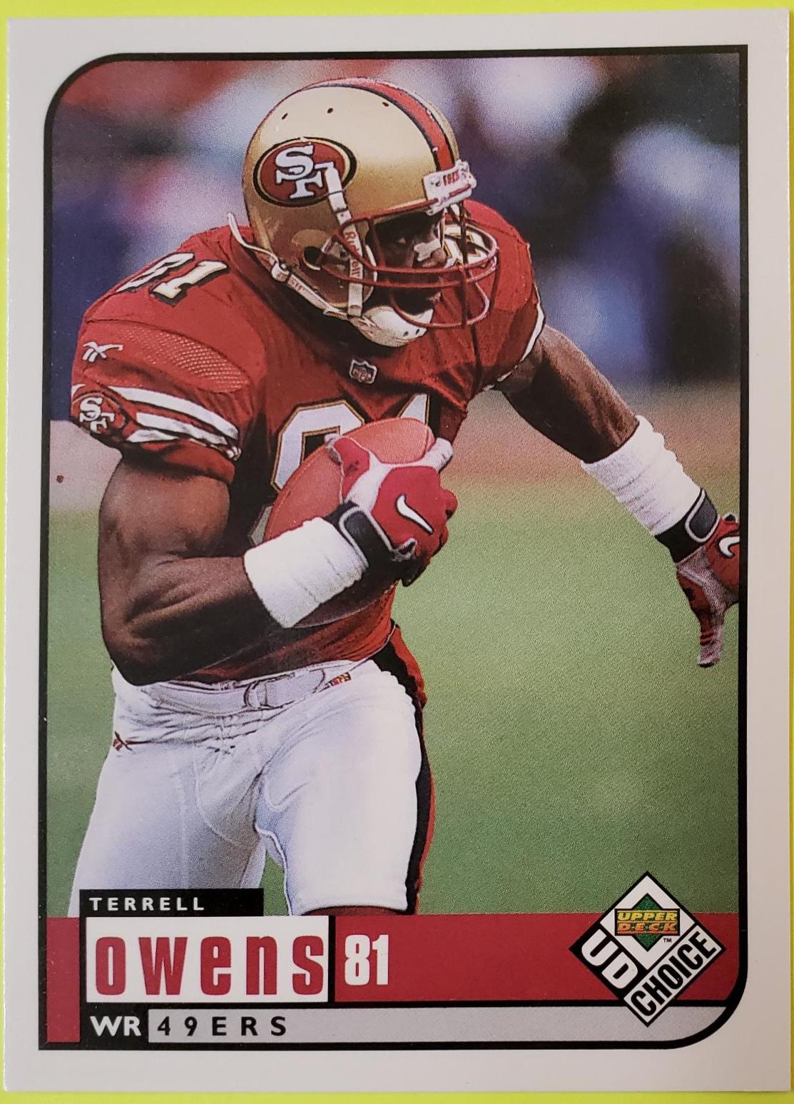 Terrell Owens #1 Football Cards 1998 Upper Deck UD Choice