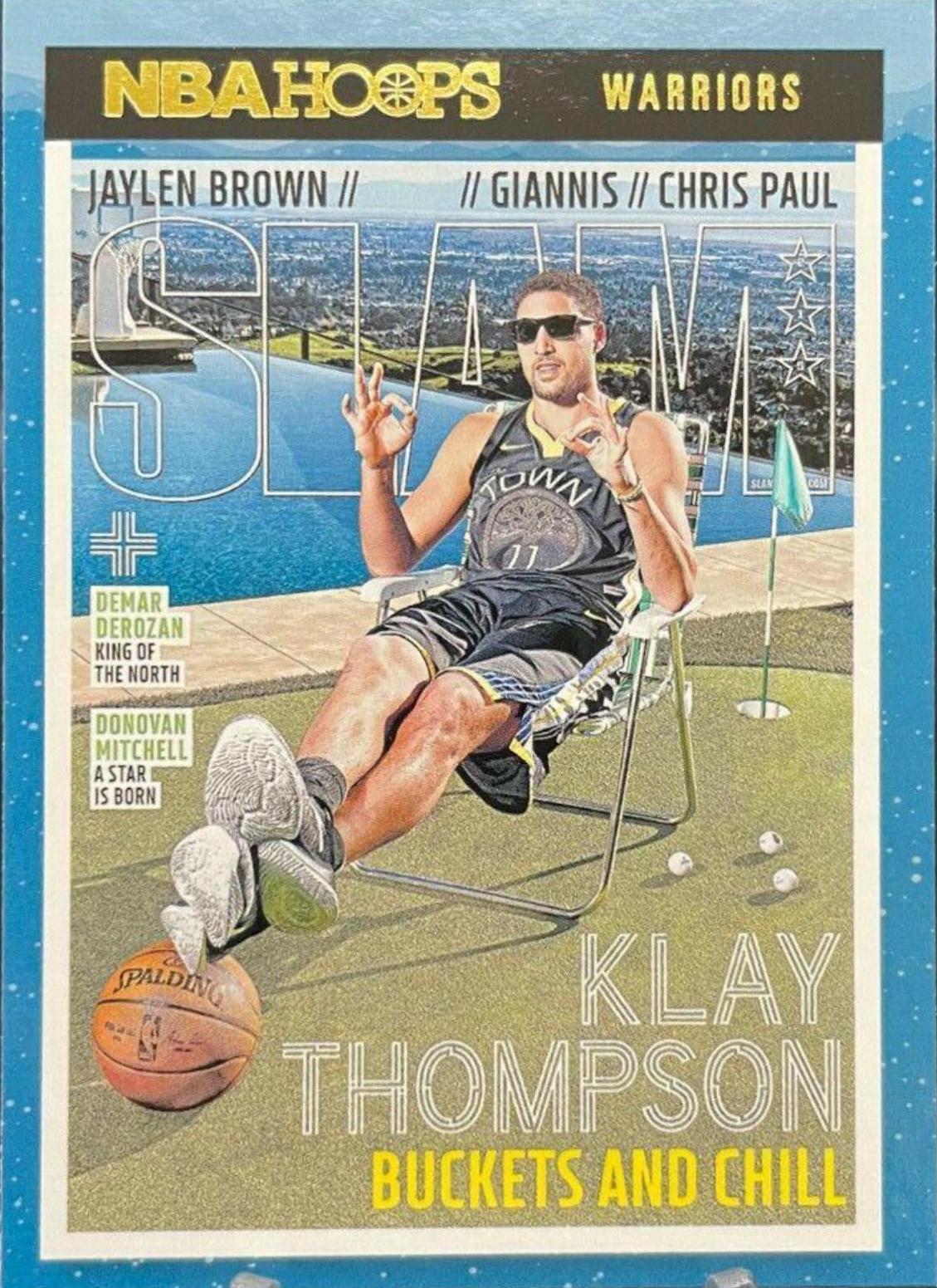 Klay Thompson #215 Basketball Cards 2021 Panini Hoops SLAM