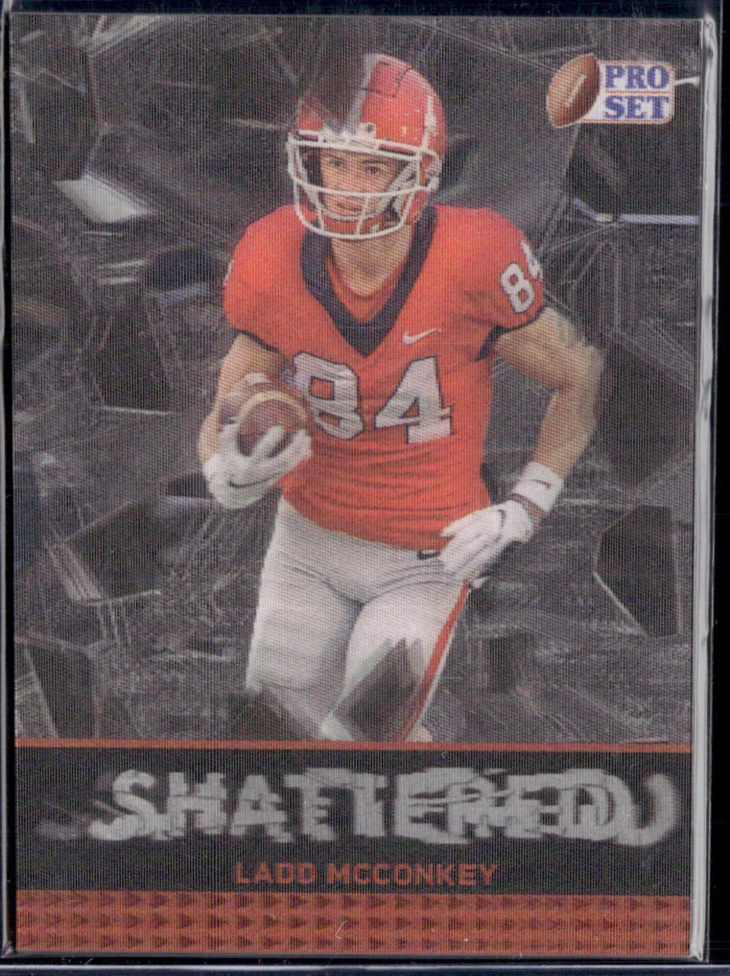 Ladd McConkey #S-13 Football Cards 2024 Pro Set Metal Shattered Lenticular