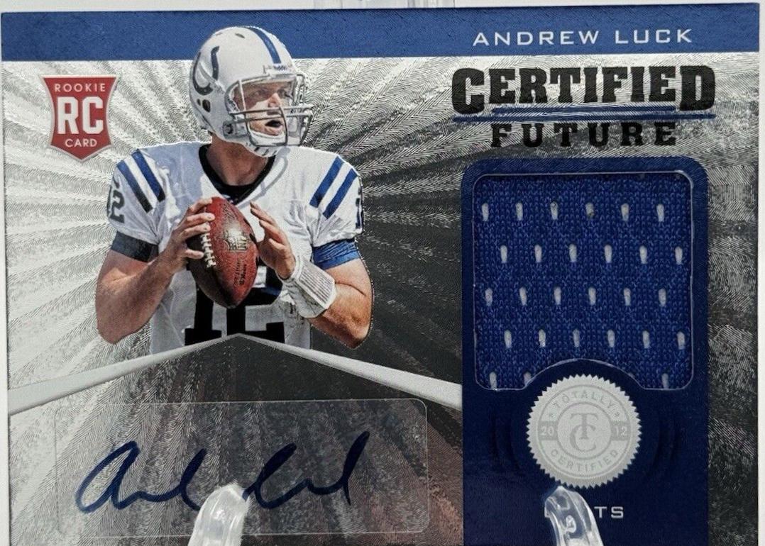 Andrew Luck #4 Football Cards 2012 Panini Totally Certified Future Signature Materials