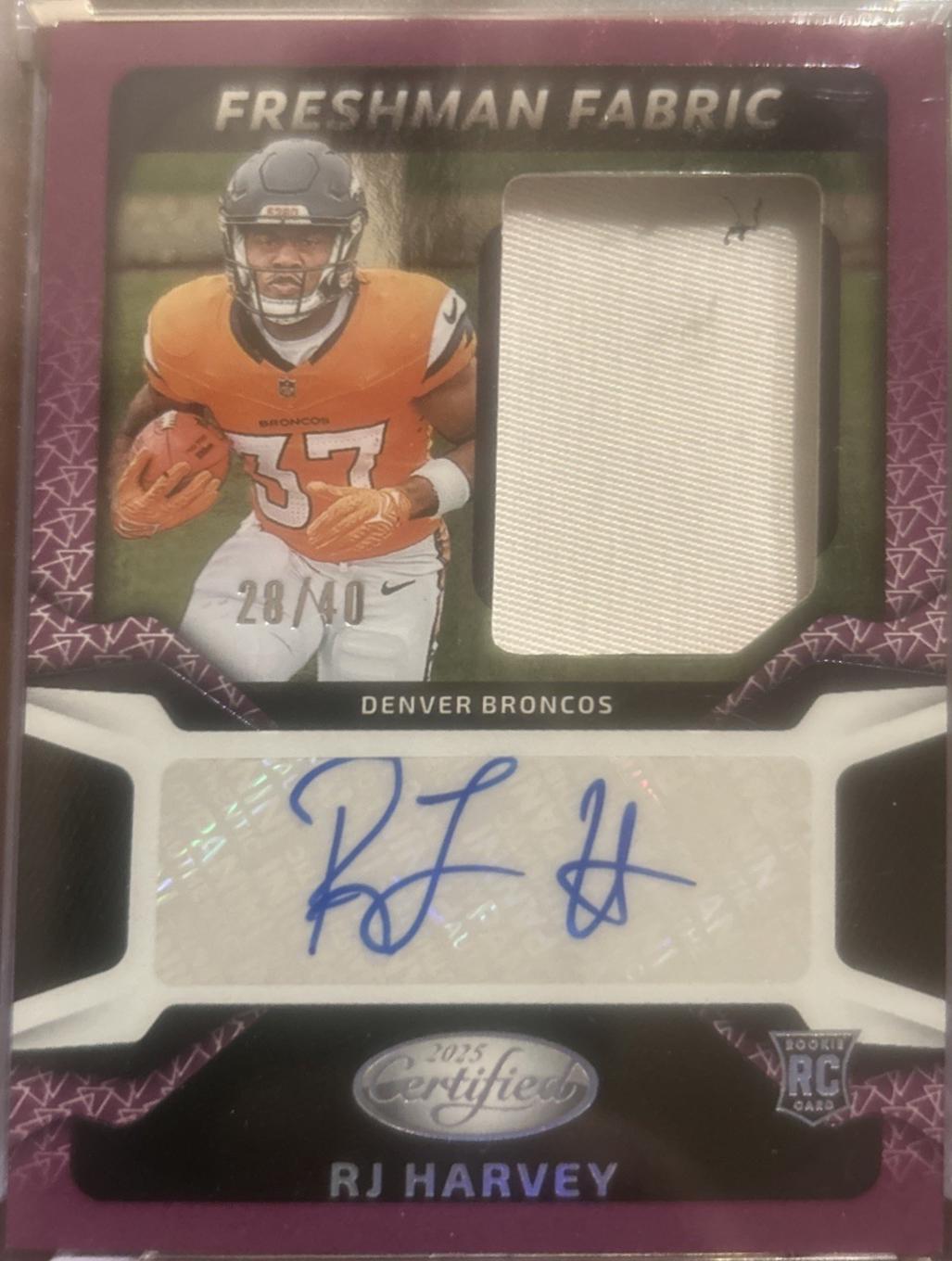 RJ Harvey [Purple Etch] #FBC-RHY Prices | 2025 Panini Certified ...