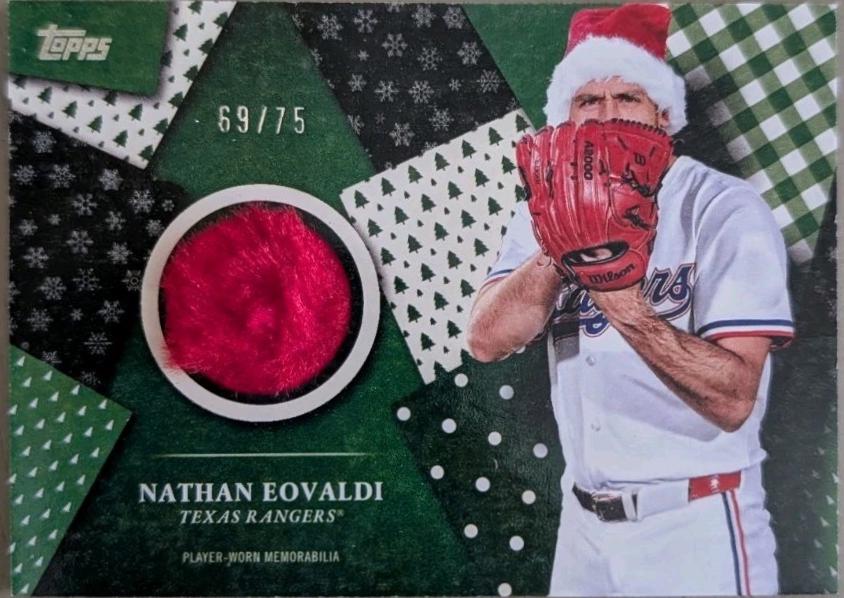 Nathan Eovaldi #HR-NE 2025 Topps Holiday Holiday Relic Baseball