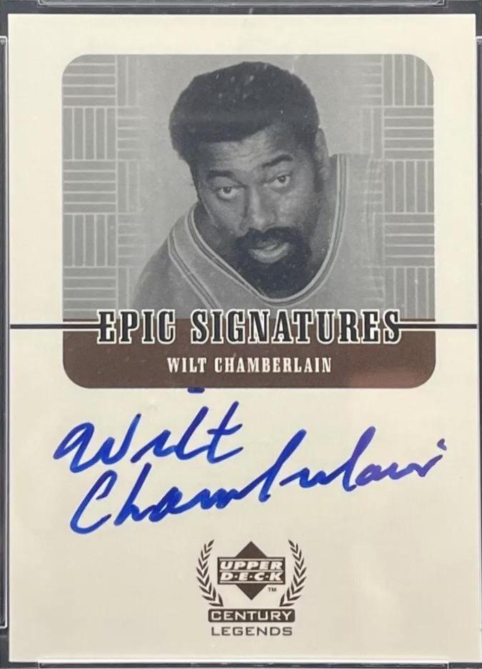 Wilt Chamberlain #WC Basketball Cards 1999 Upper Deck Century Legends Epic Signatures