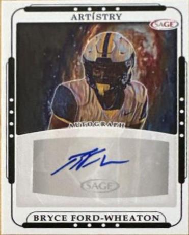 Bryce Ford Wheaton #ART-BFW Football Cards 2023 Sage Artistry Autographs