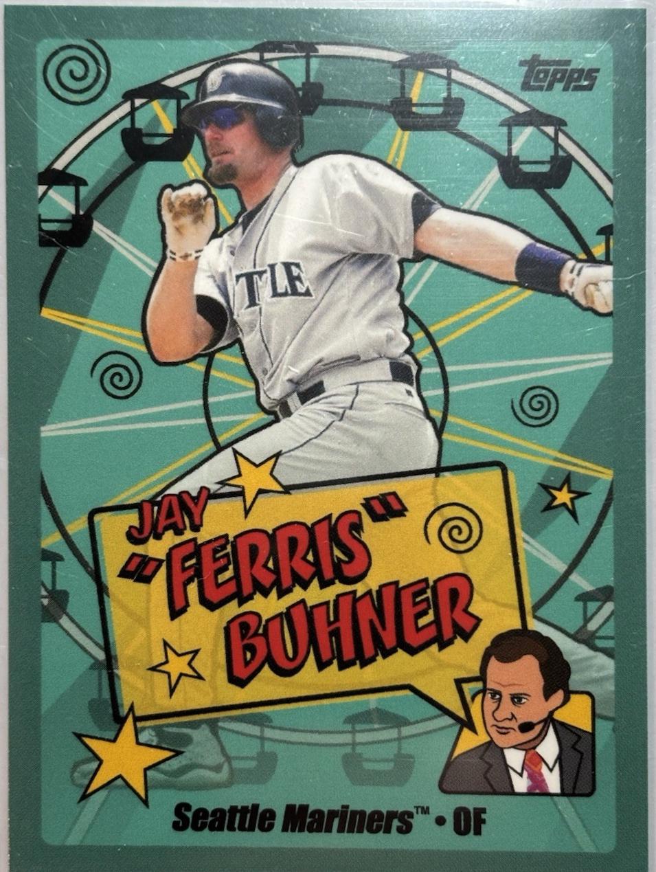 Jay Ferris Buhner #BIN-22 Baseball Cards 2024 Topps x Chris Berman Boomer’s Illustrious Nicknames Background Variation