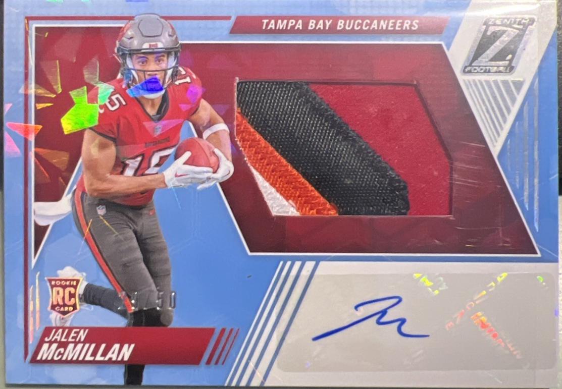 Jalen McMillan #217 Football Cards 2024 Panini Zenith Rookie Patch Autographs Ice