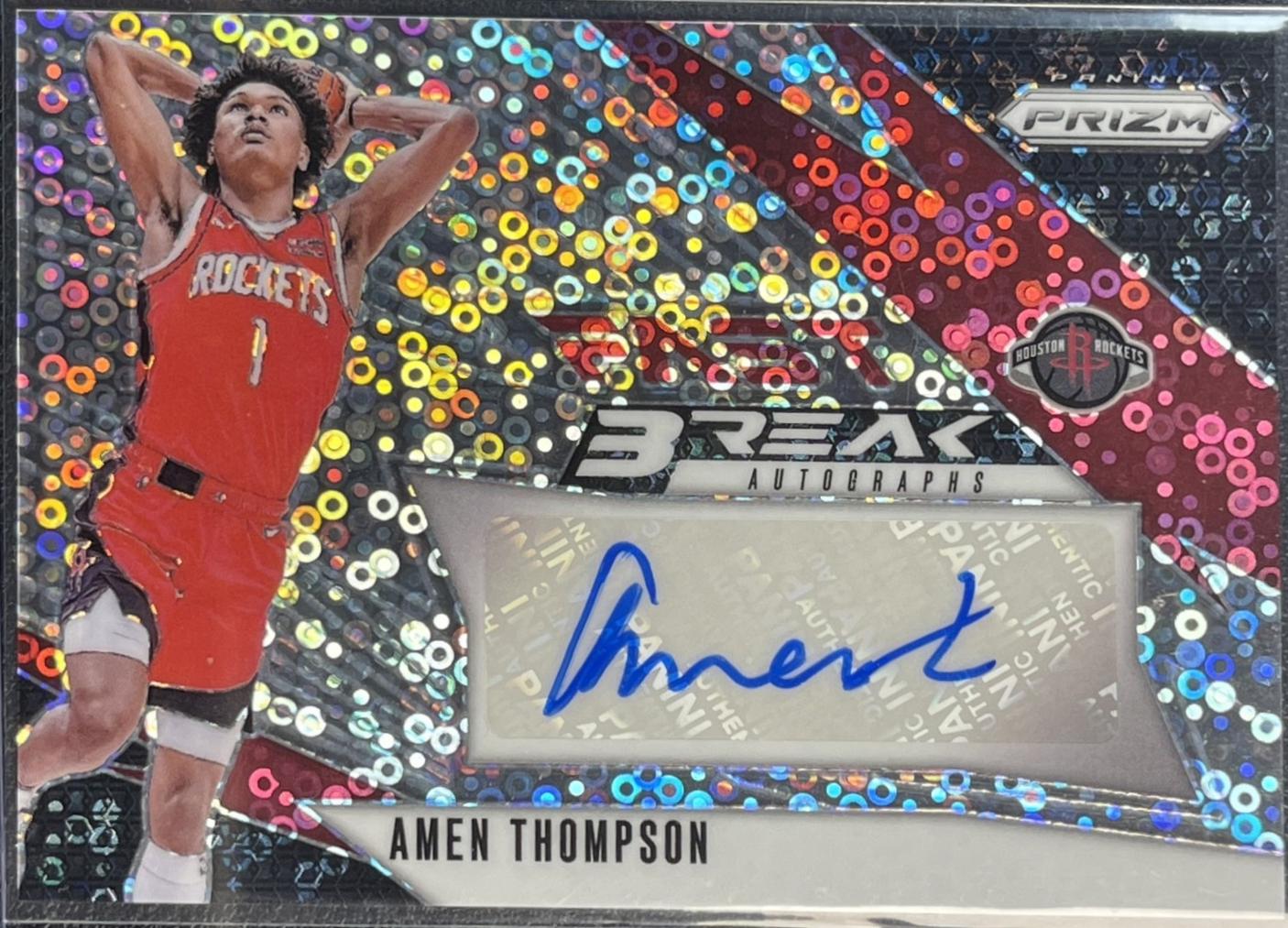 Amen Thompson #FB-ATR Basketball Cards 2024 Panini Prizm Fast Break Autograph
