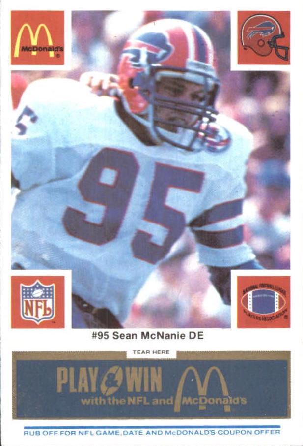 Sean McNanie #95 Football Cards 1986 McDonald's Bills
