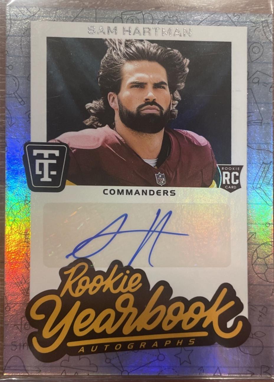 Sam Hartman #2 Football Cards 2024 Panini Totally Certified Rookie Yearbook Autograph