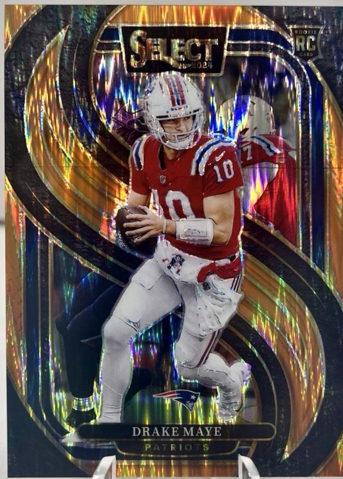 2024 Panini Select Drake Maye [Orange Prizm Shock] #113 card