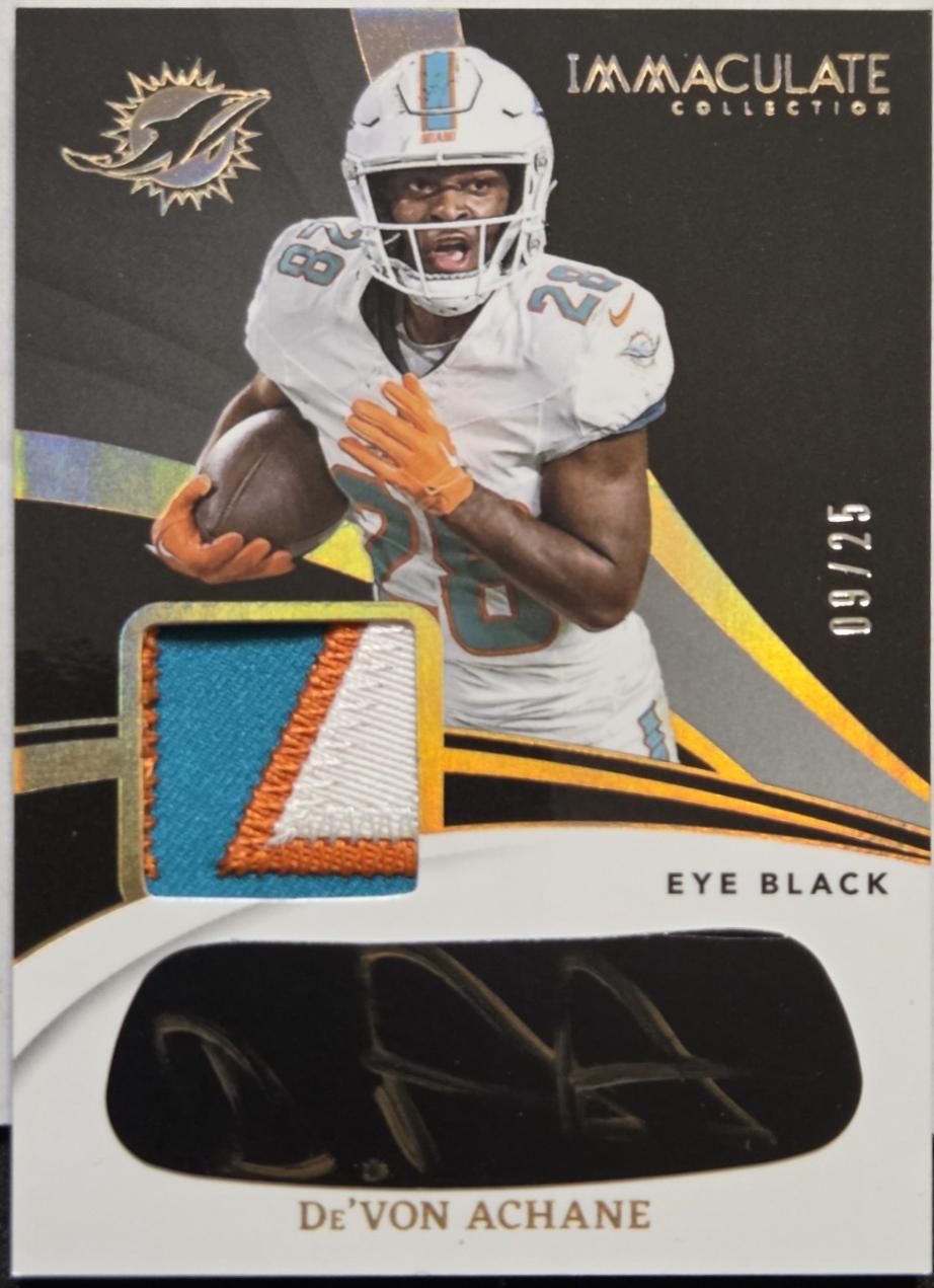 De'Von Achane #IEBJ-DAE 2024 Panini Immaculate Eye Black Jersey Football