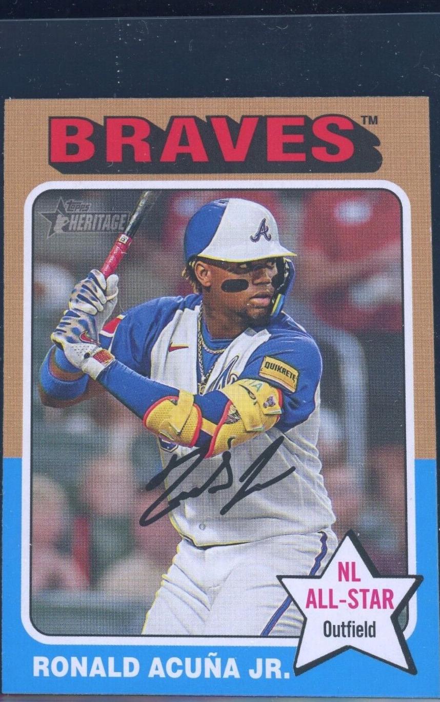 Ronald Acuna Jr. #321 Baseball Cards 2024 Topps Heritage Color Swap