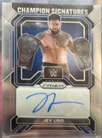 Jey Uso #7 Wrestling Cards 2023 Panini Prizm WWE Champion Signatures