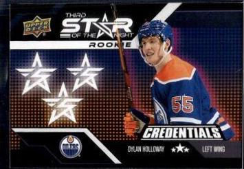 Dylan Holloway #3SR-6 2022 Upper Deck Credentials 3rd Star Of The Night Hockey